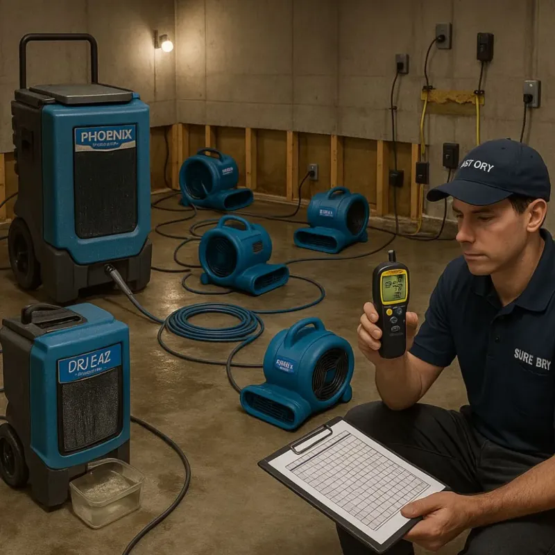 Structural Drying and Dehumidification process in Spry, PA